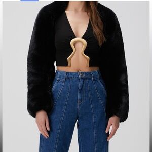 CULT GAIA Bentley Faux Fur Cropped Jacket Bolero NWT